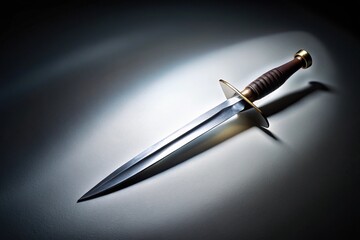 Shadowed dagger on white background