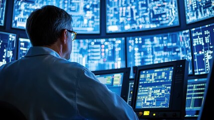 Wall Mural - project manager overseeing system control in a telecommunications company.