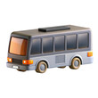 © Andrey - A stylized 3D rendering of a mini bus model, featuring a sleek design with a gray body and orange accents. This icon represents urban transportation.