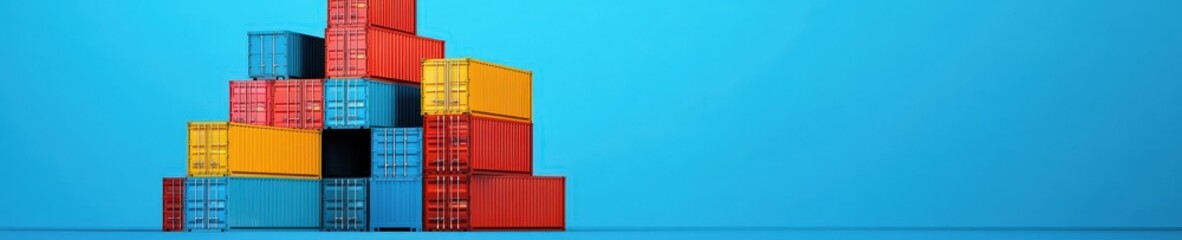 Shipping containers stacked, symbolizing bulk transportation