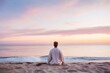 © Rawpixel.com - Man wearing white meditating on the beach sea sky outdoors.