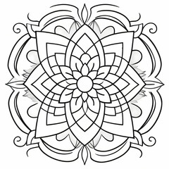 Mandala pattern Coloring book wallpaper design art. tile pattern greeting card sticker lace pattern and tattoo, yoga design. mandala illustration. on white background