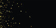 © Ghost Rider - Luxury vector Golden confetti isolated on black background. Scatter gradient with gold confetti on dark backdrop. Glamour falling glitter. New year wallpaper .brochure template. Cover  texture design.