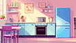 © EugeneART - Illustration of a modern kitchen interior.