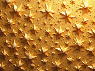 Origami 3D image of seamless gold art nouveau