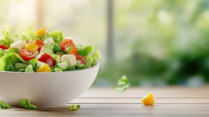 Bowl salad with mixed vegetables, nutrient-dense brain food