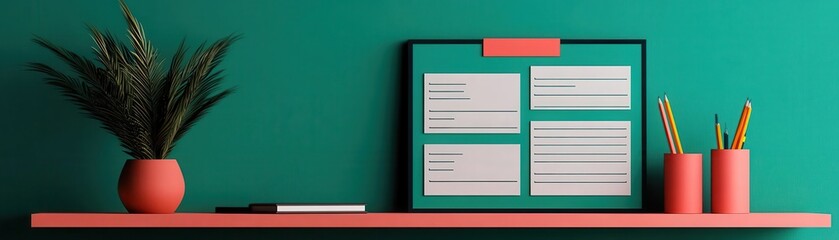 Wall Mural - organizing tasks with a digital project management board, 3d illustration, flat design, side view, t