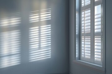 Canvas Print - Sunlit room with window shutters