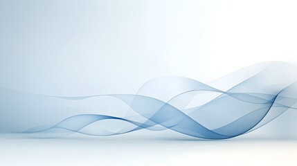 Aufkleber - Minimalist Abstract Composition with Smooth Intersecting Lines Creating a Sense of Movement and Flow Through Soft Gradient Layering