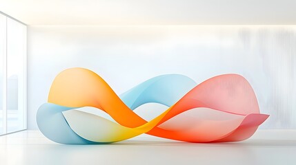 Fototapete - This digital artwork features a mesmerizing composition of flowing abstract lines and smooth color gradients creating a dynamic and calming background with modern sophisticated appeal
