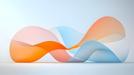 Fototapete - Smooth Flowing Abstract Lines with Soft Gradient Backgrounds for Modern Digital Designs   Elegant and Calming Geometric Patterns for Websites Posters Branding and More