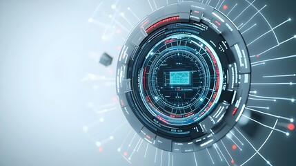 Leinwandbilder - Cutting Edge Technology Backdrop with Interconnected Polygonal Shapes Representing Big Data Processing and Tech Innovation in 3D Rendering