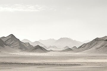 Sticker - Desert hills landscape panoramic outdoors.