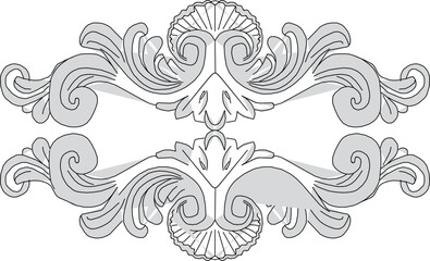 Canvas Print - Vector sketch illustration silhouette vintage classic floral ornament design