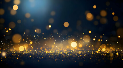 Sticker - Abstract Background with Golden Glitter and Bokeh