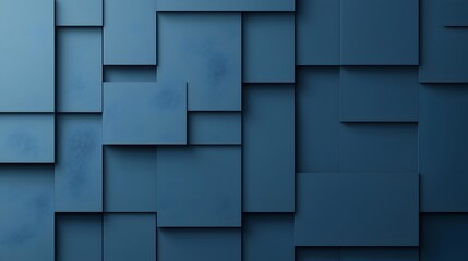 Poster - Blue and gray geometric shapes with gradient transitions and soft shadows creating a minimalist and modern abstract design concept suitable for technology digital and visual media applications
