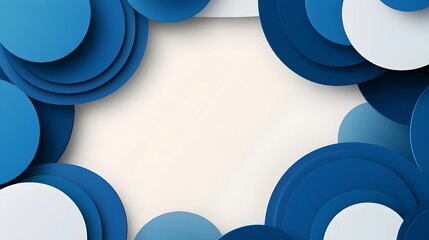 Leinwandbilder - Minimalist geometric design with blue gradient shapes and shadows creates a futuristic abstract background perfect for tech art and graphic design
