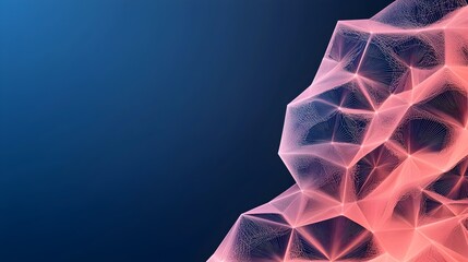 Fototapete - Sparkling digital polygonal mesh in 3D abstract geometric background perfect for creative landing page concepts tech designs web layouts banner designs and other futuristic digital art projects