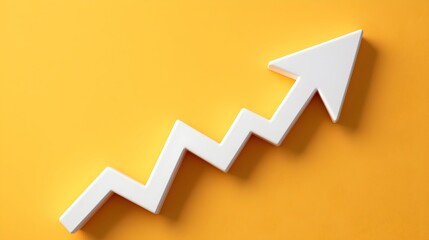 Aufkleber - Downward Arrow Icon with Percent Symbol Falling on Bright Yellow 3D Background Visualizing the Declining Trends in Interest Rates and Mortgage Rates in the Finance and Investment Market