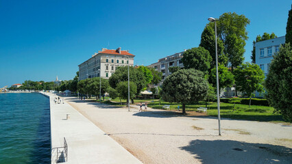 Wall Mural - Aerial view of Zadar cityscape along the sea, Croatia