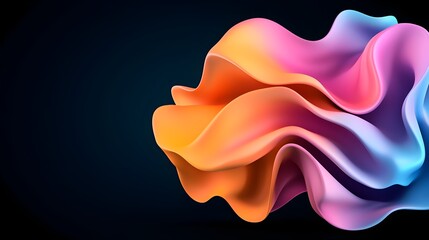 Aufkleber - Mesmerizing abstract iridescent shape effortlessly floating on a dramatic dark background with smooth 3D render highlights and deep contrast between vibrant colors and mysterious shadows