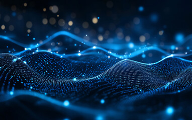 Blue computer screen filled with binary code. Ideal for concepts related to data, technology, and cybersecurity. Abstract information technology background. Digital binary code matrix background
