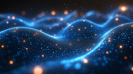Blue computer screen filled with binary code. Ideal for concepts related to data, technology, and cybersecurity. Abstract information technology background. Digital binary code matrix background
