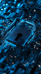blue computer screen filled with binary code. ideal for concepts related to data, technology, and cy