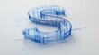 © Nganuu - A 3D wireframe rendering of the letter S on a white background.