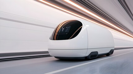 Leinwandbilder - Sleek and advanced electric vehicle with AI powered navigation aerodynamic exterior and eco friendly materials gliding smoothly through a futuristic highway of the future
