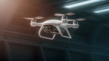 Leinwandbilder - A futuristic autonomous delivery drone with a sleek high efficiency design featuring advanced propellers and a smart docking system