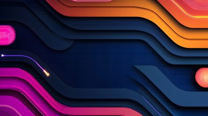 Poster - Stunning futuristic abstract background featuring intricate circuit patterns metallic textures and sleek neon highlights representing advanced technological and digital design