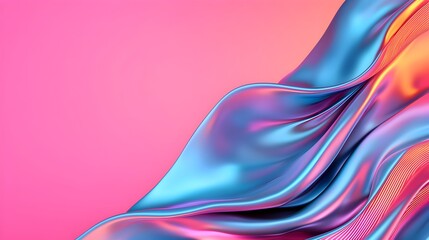 Fototapete - Futuristic abstract background featuring 3D metallic structures glowing energy waves and vivid neon hues symbolizing the advanced digital technology of the future