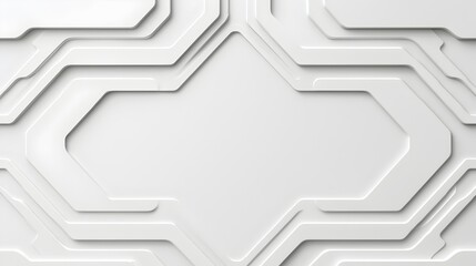 Leinwandbilder - Smooth contemporary white futuristic surface featuring soft shadowed geometric patterns and sleek metallic textures creating a clean advanced digital layout design