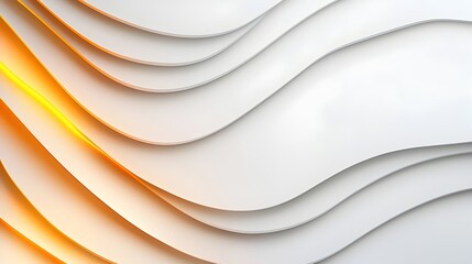 Fototapete - Futuristic clean white background with glowing accents soft shadows and smooth geometric forms creating a sci fi inspired digital design  Minimalist modern and elegant architectural concept