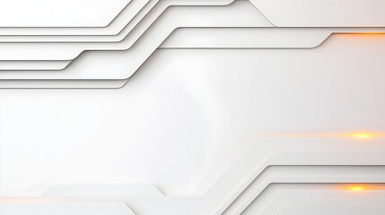 Fototapete - Captivating Futuristic Minimalist Background with Ethereal Glowing Geometric Accents   Clean white digital render with soft shadows and smooth forms creating a stunning sci fi inspired conceptual