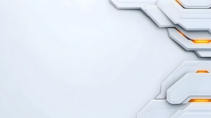 Fototapete - Sleek and modern futuristic background design featuring a clean white canvas with soft shadows glowing accents