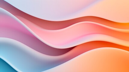Aufkleber - Sleek and futuristic abstract background featuring wavy glass shapes with soft light reflections and flowing curves creating a modern and elegant digital art composition