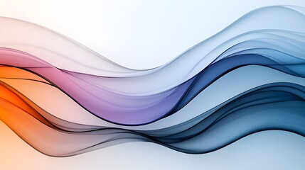 Aufkleber - Mesmerizing wavy glass shapes and transparent layers create a stunning futuristic abstract design blending smooth curves with a modern minimalist style