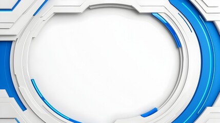 Fototapete - Sleek and modern futuristic background with smooth metallic textures glowing blue geometric patterns and a high tech industrial design aesthetic