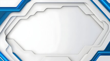 Fototapete - Sleek and Futuristic Blue Metallic Background with Glowing Geometric Patterns  Smooth high tech textures and dynamic elements create a modern innovative digital design