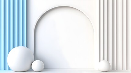 Poster - Futuristic abstract backdrop featuring minimalist panels soft light gradients and floating geometric shapes in a contemporary digital and visually striking composition with a clean serene