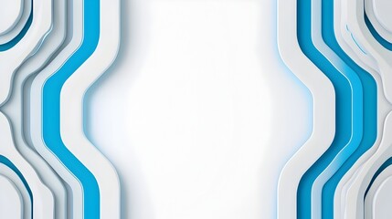 Fototapete - Futuristic minimalist background featuring a sleek clean design with a palette of cool blue and white tones  Glowing lines smooth metallic surfaces