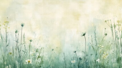 Poster - Wildflowers fading into a textured background for a calm and peaceful wallpaper