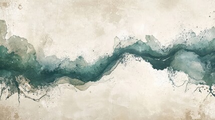 Sticker - Watercolor river blending into a grunge background for an artistic wallpaper