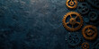 © CreativeStudio - A blue background with a row of gears on it