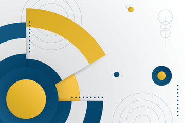 Wall Mural - geometric background with blue and yellow circle shapes
