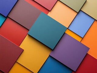 Wall Mural - Abstract Geometric Background with Vibrant Colored Squares and Rectangular Shapes