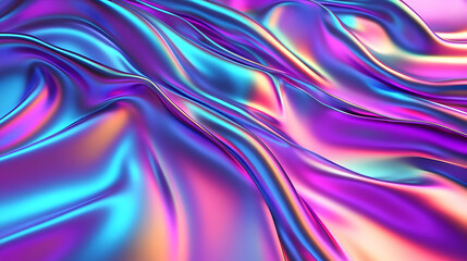 Sticker - Abstract Background with Iridescent Waves