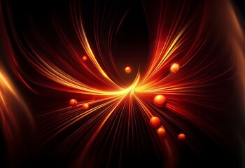 Poster - A dark background with a glowing orange light emanating from the center,  creating a sense of speed and movement.